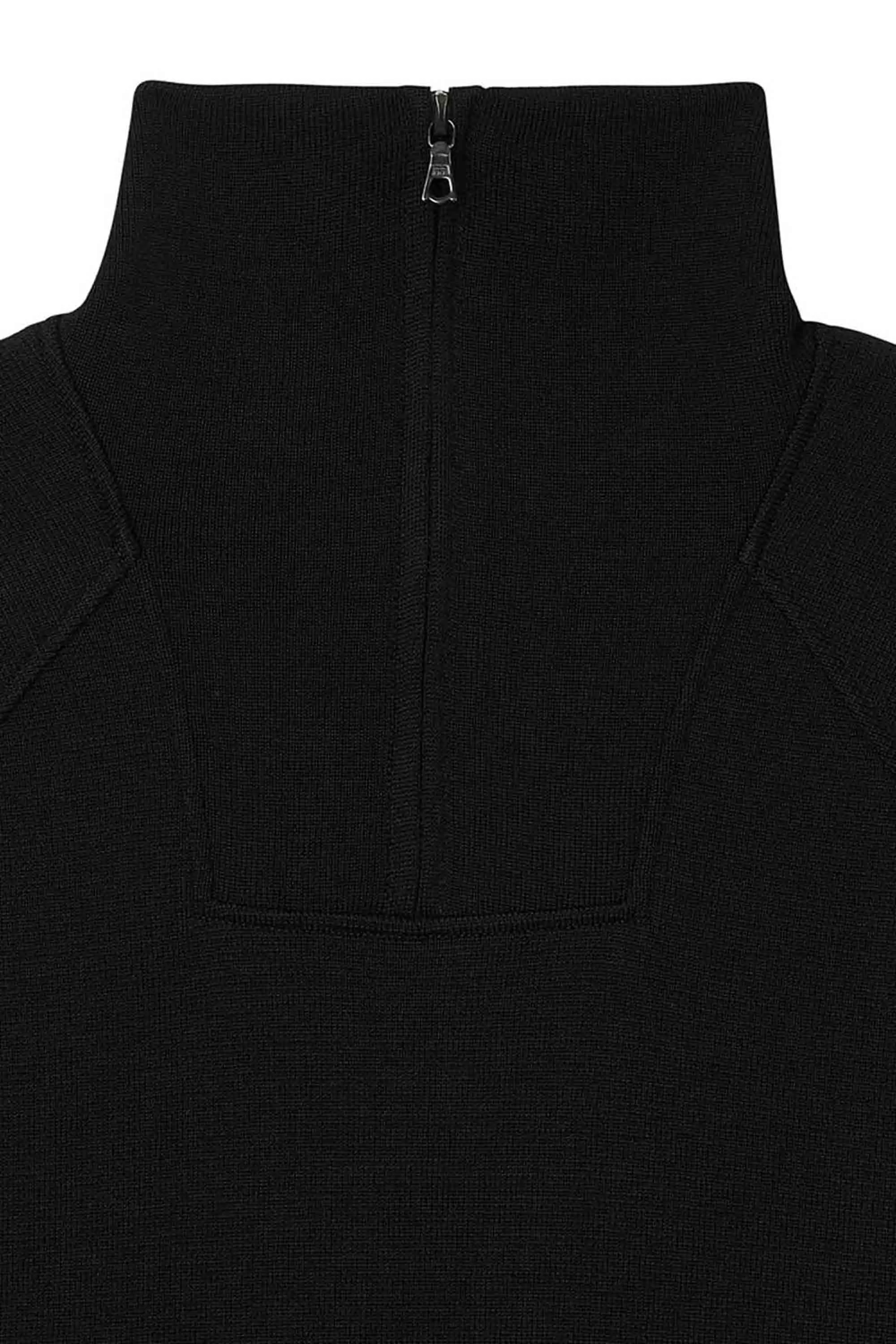 Pull camionneur milano noir en laine mérinos homme